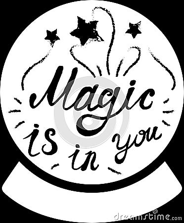 Positive Poster Magic Original Hand Drawn Quote Stock Photo