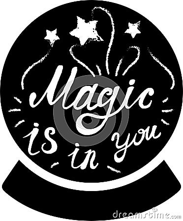 Positive Poster Magic Original Hand Drawn Quote Vector Illustration