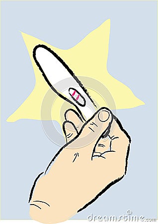 Positive pregnancy test Vector Illustration