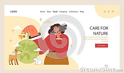 Positive psychology web banner or landing page. Positive thinking Vector Illustration