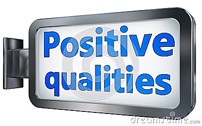 Positive qualities on billboard Stock Photo