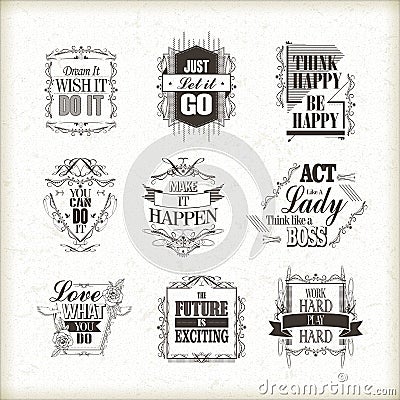 Positive quotes set Vector Illustration
