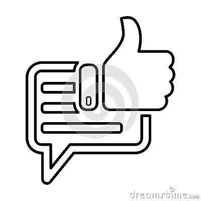 Positive Rating Icon In Outline Style Stock Photo