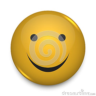 Positive smiley face pin badge Vector Illustration