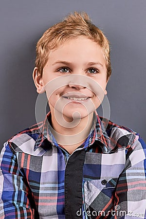 Positive smiling little boy, portrait. Stock Photo