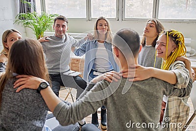 Positive spending time of alcoholics in the club Stock Photo