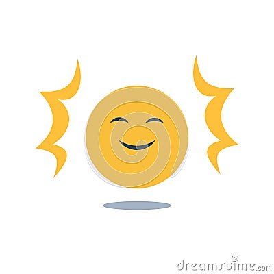 Positive thinking, good experience feedback, happy face, optimism attitude, smiling emoji Vector Illustration