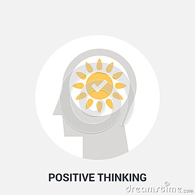 Positive thinking icon concept Vector Illustration