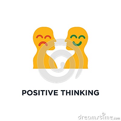 positive thinking icon. negative emotion, poor service quality, optimism attitude, pessimism concept symbol design, bad experience Vector Illustration