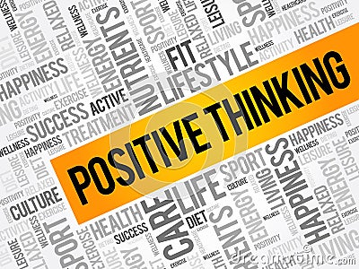 Positive thinking word cloud collage Stock Photo