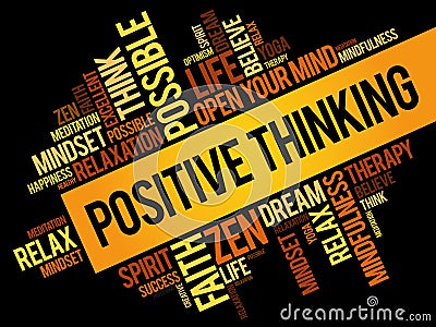 Positive thinking word cloud Stock Photo