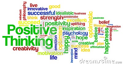 Positive thinking word cloud Stock Photo