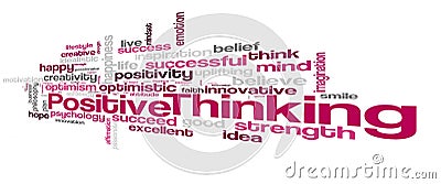 Positive thinking word cloud Stock Photo