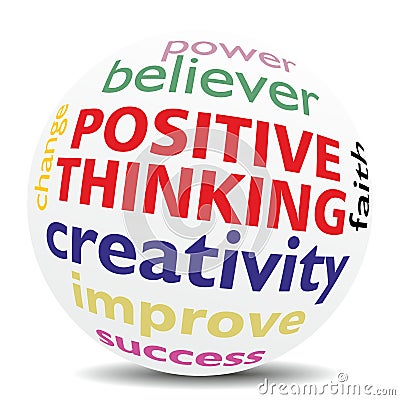 POSITIVE THINKING - wordcloud - SPHERE Stock Photo