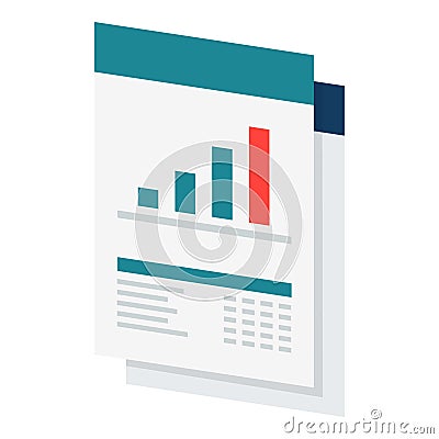 Positive trend chart on a financial report Vector Illustration