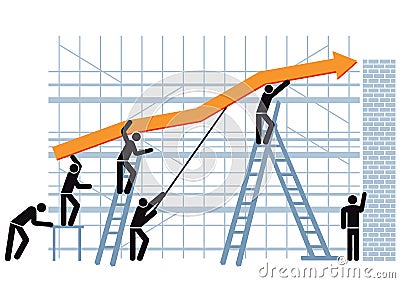 Positive trend line Vector Illustration