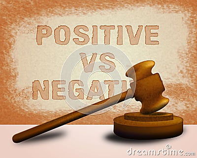 Positive Vs Negative Icon Depicting Reflective State Of Mind - 3d Illustration Stock Photo