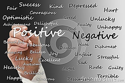 Positive vs negative Stock Photo