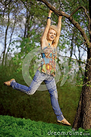 Positive woman Stock Photo