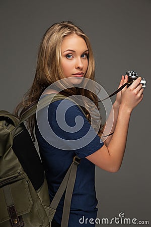 Positive young woman Stock Photo