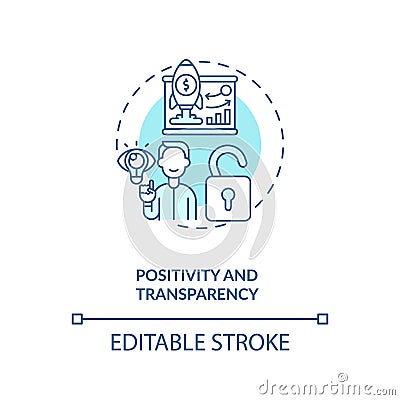 Positivity and transparency concept icon Vector Illustration