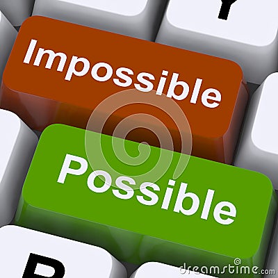 Possible And Impossible Keys Show Optimism And Positivity Stock Photo