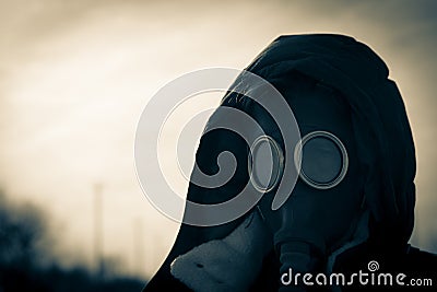 Post apocalypse male survivor Stock Photo