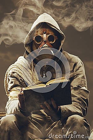 Post apocalyptic student Stock Photo