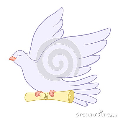 Post Bird, Mail pigeon, Vector illustration Vector Illustration