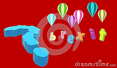 Newfangled design of the international Brexit conflict, Post-Brexit as it is popularly known now. Hot air balloons and flying lett Stock Photo