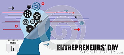 Post card Entrepreneurs Day Vector Illustration