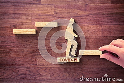 Post covid-19 era helping hand for business and economy concept Stock Photo