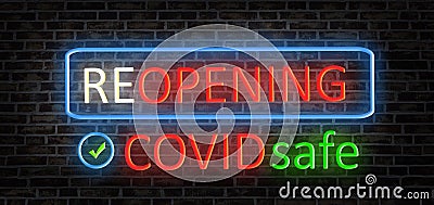 Post covid-19 reopening sign for businesses Stock Photo