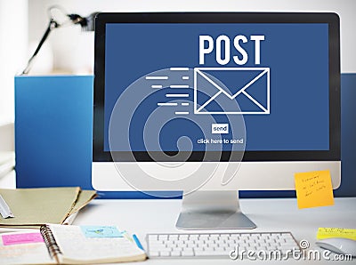 Post Mail Correspondence Online Message Communication Concept Stock Photo