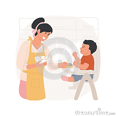 Post-meal clean up isolated cartoon vector illustration. Vector Illustration