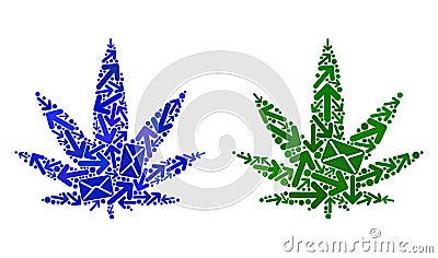 Post Motion Collage Cannabis Icons Vector Illustration