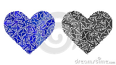 Post Motion Collage Love Heart Icons Vector Illustration