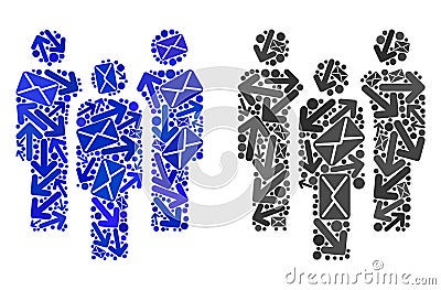 Post Motion Mosaic People Icons Vector Illustration