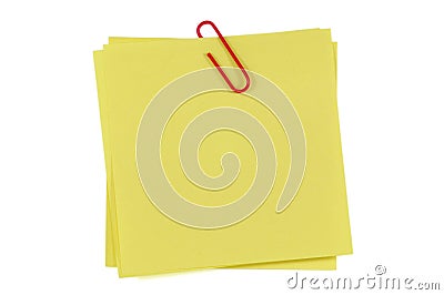 Post-It Note and Clip Stock Photo