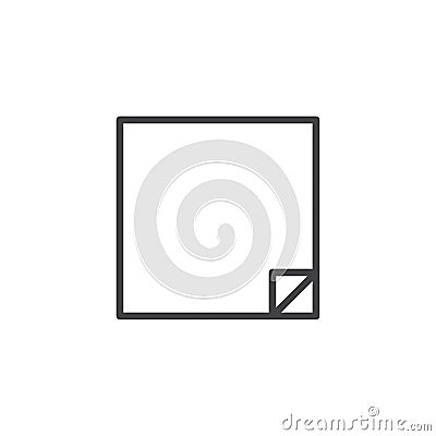 Post note paper sheet line icon Vector Illustration