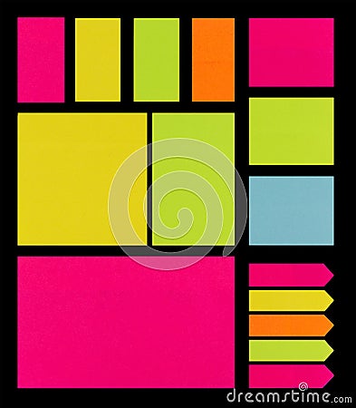 Post It Notes on Black Stock Photo