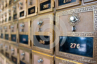 Post Office Boxes Stock Photo