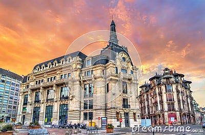 Post Office of Dijon at sunset. France Stock Photo