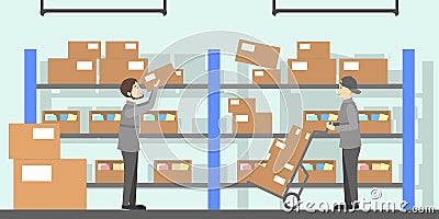 Post office interior. Vector Illustration