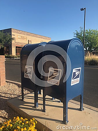 Post office mail box. Editorial Stock Photo