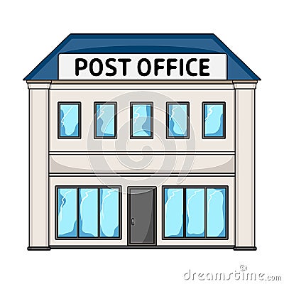 Post office.Mail and postman single icon in cartoon style vector symbol stock illustration web. Vector Illustration