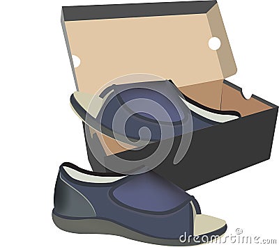 Post-op shoes slippers Vector Illustration