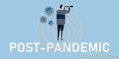 post-pandemic business leader vision looking forward economy after covid-19 Vector Illustration