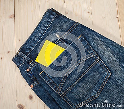 Post paper in pocket Stock Photo