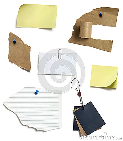 Post it and paper tag Stock Photo